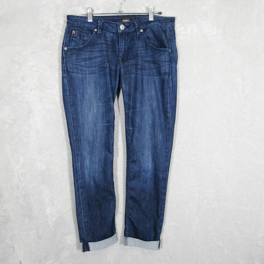 Hudson Jeans Womens 28 Bacara Straight Flood Cuff Stretch Denim PSMO Pockets